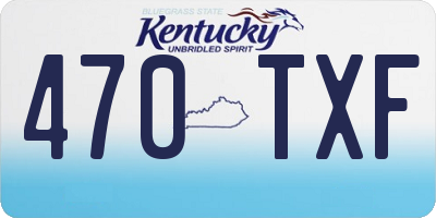 KY license plate 470TXF