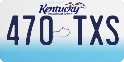 KY license plate 470TXS