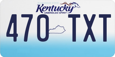 KY license plate 470TXT