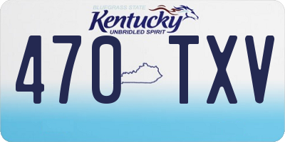 KY license plate 470TXV
