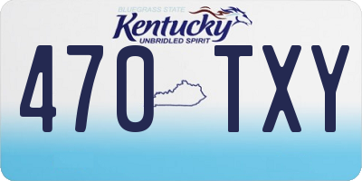 KY license plate 470TXY