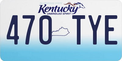 KY license plate 470TYE