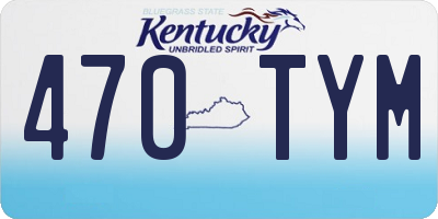 KY license plate 470TYM