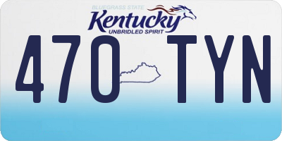 KY license plate 470TYN