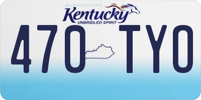 KY license plate 470TYO