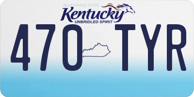 KY license plate 470TYR