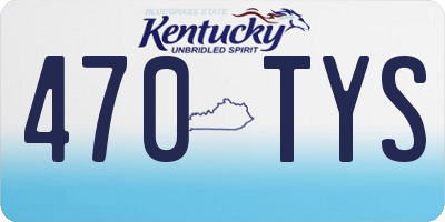KY license plate 470TYS