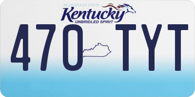 KY license plate 470TYT