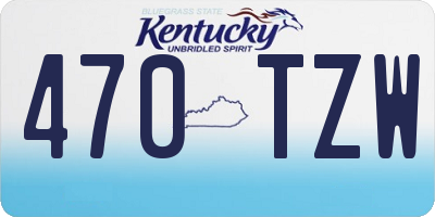 KY license plate 470TZW