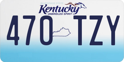KY license plate 470TZY