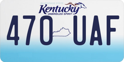 KY license plate 470UAF