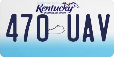 KY license plate 470UAV