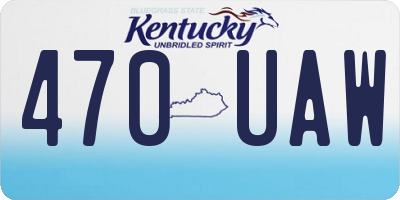 KY license plate 470UAW
