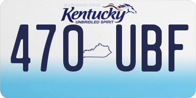 KY license plate 470UBF