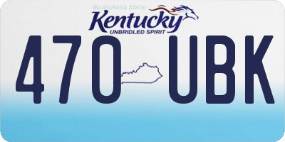 KY license plate 470UBK