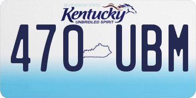 KY license plate 470UBM