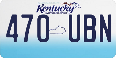 KY license plate 470UBN
