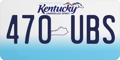 KY license plate 470UBS