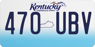 KY license plate 470UBV