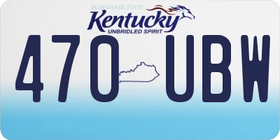 KY license plate 470UBW