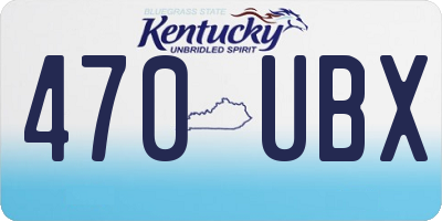 KY license plate 470UBX