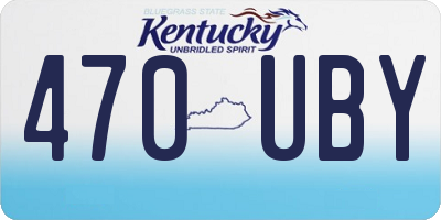KY license plate 470UBY