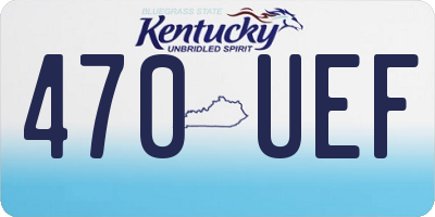 KY license plate 470UEF