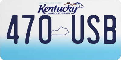 KY license plate 470USB