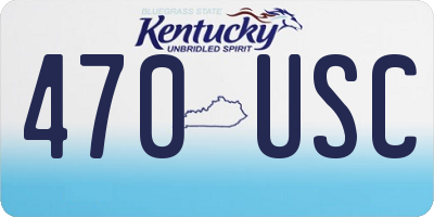 KY license plate 470USC