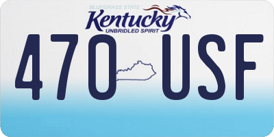 KY license plate 470USF