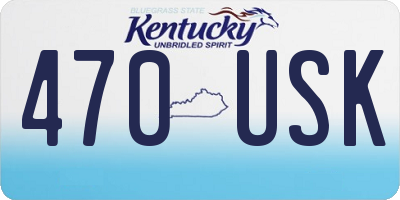 KY license plate 470USK