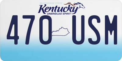 KY license plate 470USM