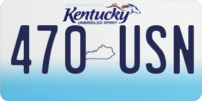 KY license plate 470USN