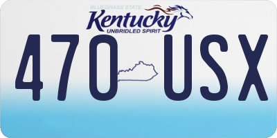 KY license plate 470USX
