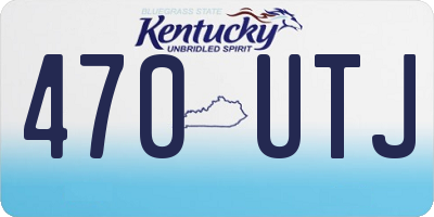 KY license plate 470UTJ