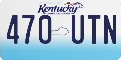 KY license plate 470UTN