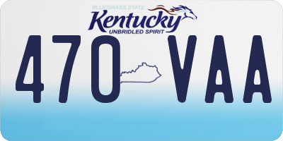 KY license plate 470VAA