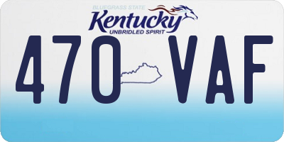 KY license plate 470VAF