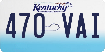 KY license plate 470VAI