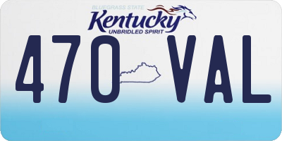 KY license plate 470VAL