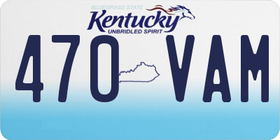 KY license plate 470VAM