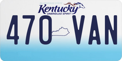 KY license plate 470VAN