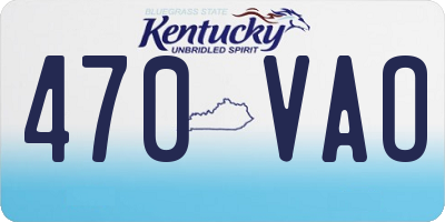 KY license plate 470VAO