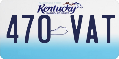 KY license plate 470VAT