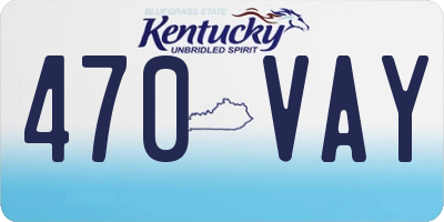 KY license plate 470VAY