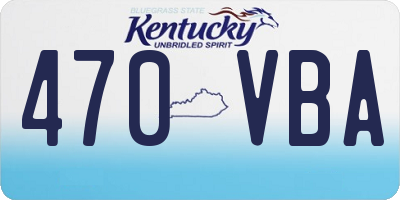 KY license plate 470VBA