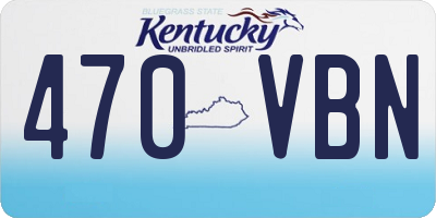 KY license plate 470VBN