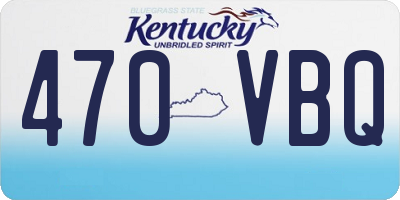 KY license plate 470VBQ