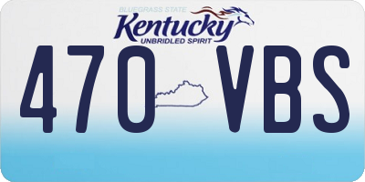 KY license plate 470VBS