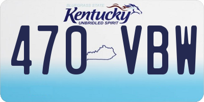 KY license plate 470VBW